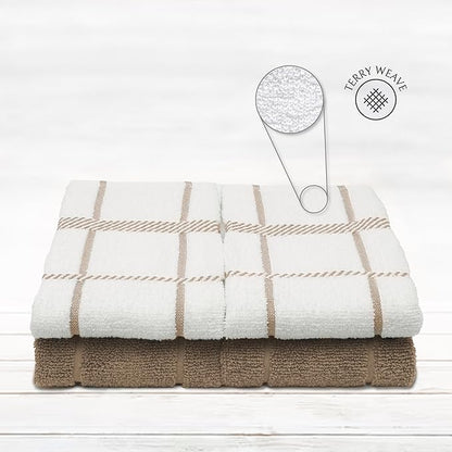 100% Cotton Terry Dish Towels, 4 pack16 x26 Inches, Super Soft and Absorbent