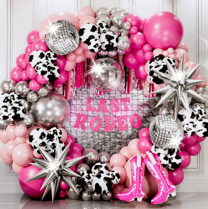 ALL-IN-1 Cowgirl Balloon Arch Kit with BONUS Boot Balloons for Cowgirl Party Decorations - Cow Girl Balloons Garland for Disco Cow Girl Birthday Party Decorations & Last Rodeo Bachelorette Decoration