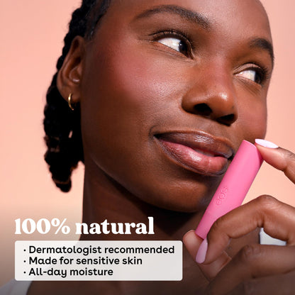 eos 100% Natural & Organic Lip Balm- Strawberry Sorbet, All-Day Moisture, Dermatologist Recommended for Sensitive Skin, Lip Care Products, 0.25 oz