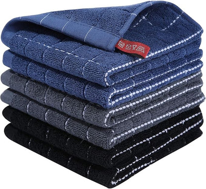 Homaxy 100% Cotton Terry Kitchen Dish Cloths, Ultra Soft and Absorbent Dish