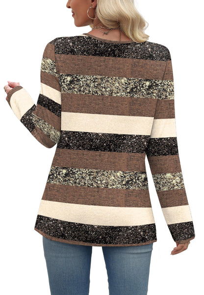 WIHOLL Long Sleeve Shirts for Women Fall Outfits V Neck T Shirts Button Down Tunic Tops Fashion Clothing