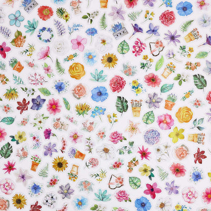 Knaid Flower Stickers Set (360 Pieces) Decorative Assorted Floral Sticker for Scrapbooking Planner Bullet Journals Supplies