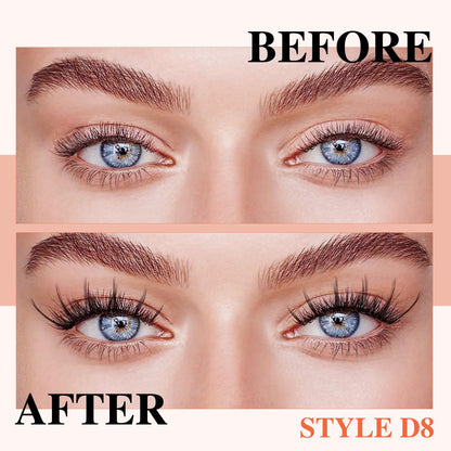 Mayhug Magnetic Eyelashes Natural Look Magnetic Lashes No Glue Magnetic Eyelashes without Eyeliner Clear Band Lashes Fluffy Lashes Extensions Magnetic Eyelashes with Applicator (2 Pairs)