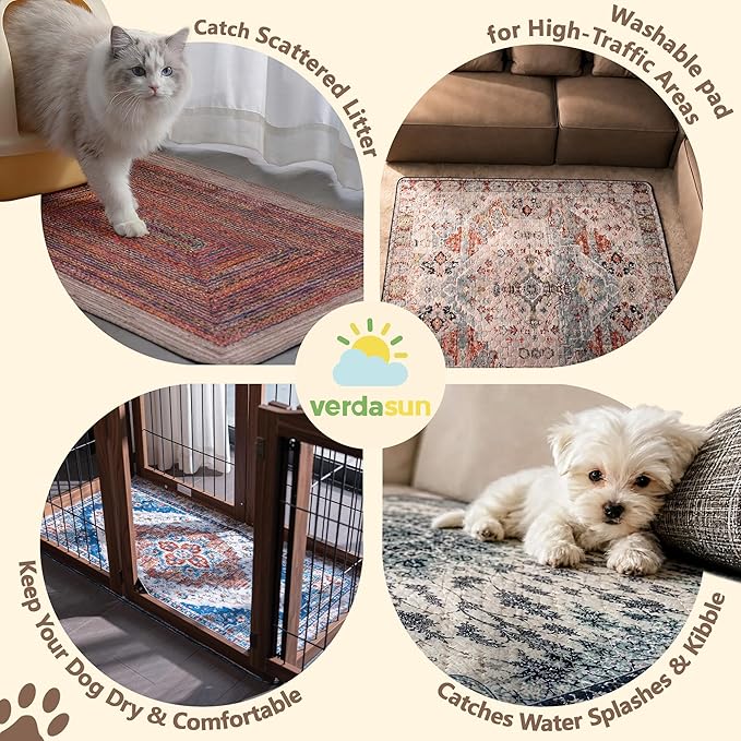 Washable Pee Pads for Dogs, Reusable Puppy Potty Training Pads, Ultra-Absorbent Thick Waterproof Leak-Proof Non-Slip Pads & Mat for Crate, Playpen, Floor, Whelping & Housebreaking , 2 Pack 54"x54"
