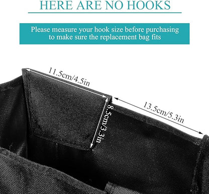 3 Pcs Black Hypotenuse Laundry Sorter Replacement Bags Hamper Cart Removable