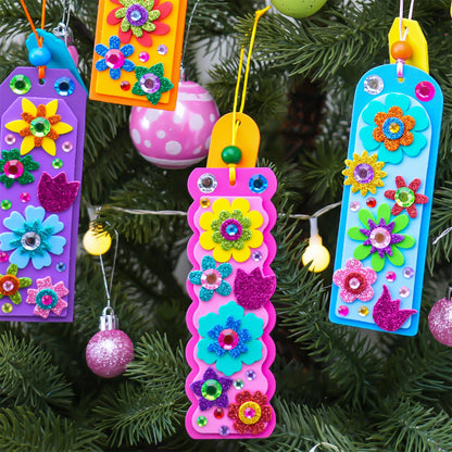 Winlyn 36 Sets Flower Crafts Kits Spring Summer Crafts DIY 3D Tuilp Sunflower Flower Bookmarks Ornaments Art Sets Foam Stickers Arts and Crafts for Kids Camping Classroom Activities Party Favors
