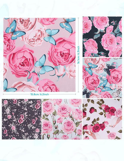 6PCS Thickened Glasses Cleaning Cloth Elegant Flower Design Microfiber Cleaning