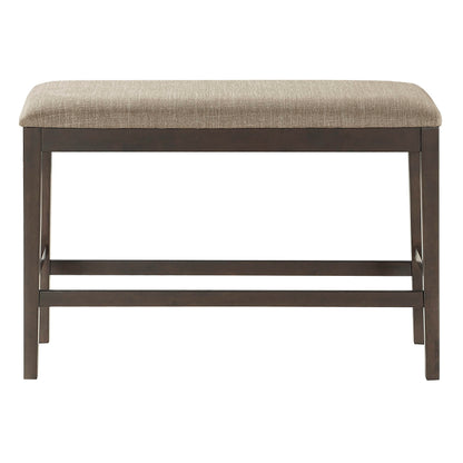 Lexicon Baronscourt Farmhouse Small Entryway Bench - 39 Inch, Upholstered Counter Height Solid Wood Frame, Padded Top, Easy Assembly , 26"Seat Height, Farmhouse End of Bed Bench For Bedroom,Dark Brown