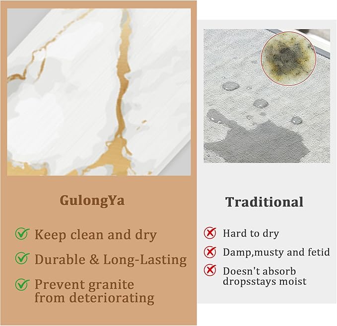 Stone Faucet Mat for Kitchen Sink, 15.7" Fast Drying Around Faucet Diatomite