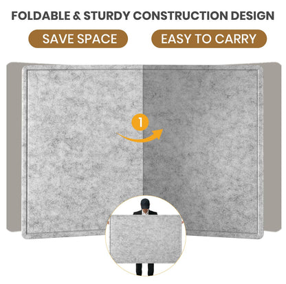 Large Bulletin Board - 48 X 36 inches Decorative Felt Pin Board - 4' x 3' Cork Board Alternative for Wall - Foldable Photo Board Self-Adhesive Vision Board Prayer Board with 30 Pushpins - Silver Gray