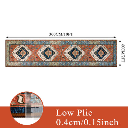 Lahome Boho Runner Rugs for Hallway 2x10 Extra Long Washable Non-Slip Hallway Rug Runner Low-Pile Stair Kitchen Carpet Oriental Throw Carpet for Entrance Bathroom Living Room Mat Foyer Adelyn