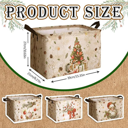 4 Pack Christmas Storage Bin Collapsible Large Christmas Storage Baskets