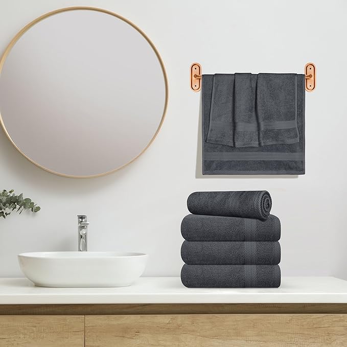 GLAMBURG Ultra Soft 6-Piece Hand Towel Set 16x28-100% Ringspun Cotton
