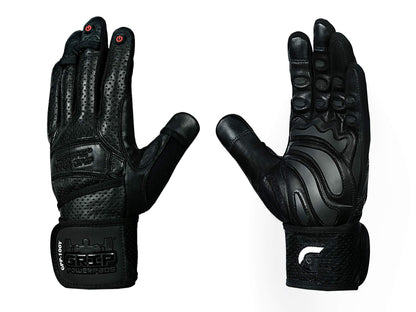 Elite Leather Gym Gloves with Built in 2" Wide Wrist Wraps Grip & Design for Weightlifting Power Lifting Bodybuilding & Strength Training Workout Exercises