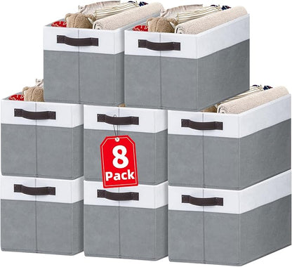 Criusia Large Storage Baskets 8 Pack Versatile Fabric Storage Bins