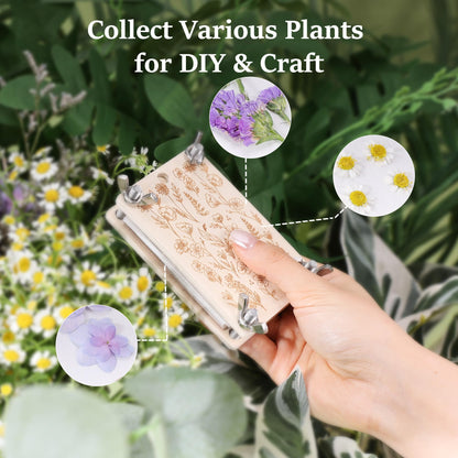 Aboofx Mini Flower Press Kit for Small Flowers Drying, Beginners-Travel Outdoor, Presses Plant, Leaves, Herbs, Micro Flowers, 2.5 x 4 Inch Pocket Pressed Flower Kit for Classroom, Arts Craft Lovers