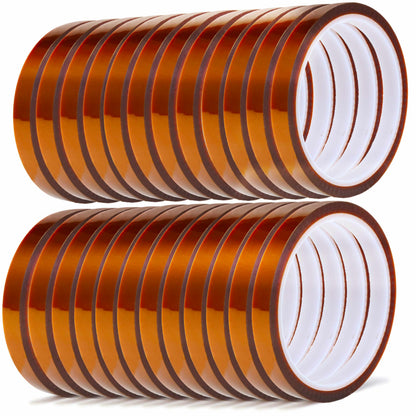 Valley'sYuMiao 24Rolls,10mm×108fts, Heat Tape for Sublimation, Heat Resistant Tape, Heat Transfer Tape, No Residue, Thermal, Total Length 2596fts