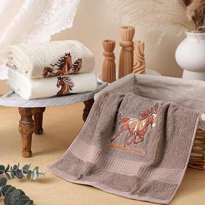 3 Pcs Western Horse Hand Towels Set