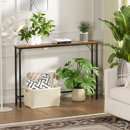 Vantimo 47.2" Console Table, Narrow Entryway Table, Skinny Sofa Table, Behind CouchTable, Long Skinny Table, DisplayTable for Entryway, Living Room, Foyer, Corridor, Office, Rustic Brown