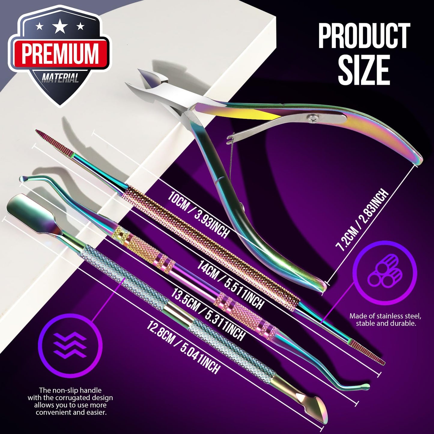 FANDAMEI Ingrown Toenail Removal Kit, Pedicure Tools, Nail Care Kit, Cuticle Trimmer, Nail Cuticle Nippers, Cuticle Kit Stainless Steel, Cuticle Clippers, Cuticle Pushers, Manicure Kit, Pedicure Kit