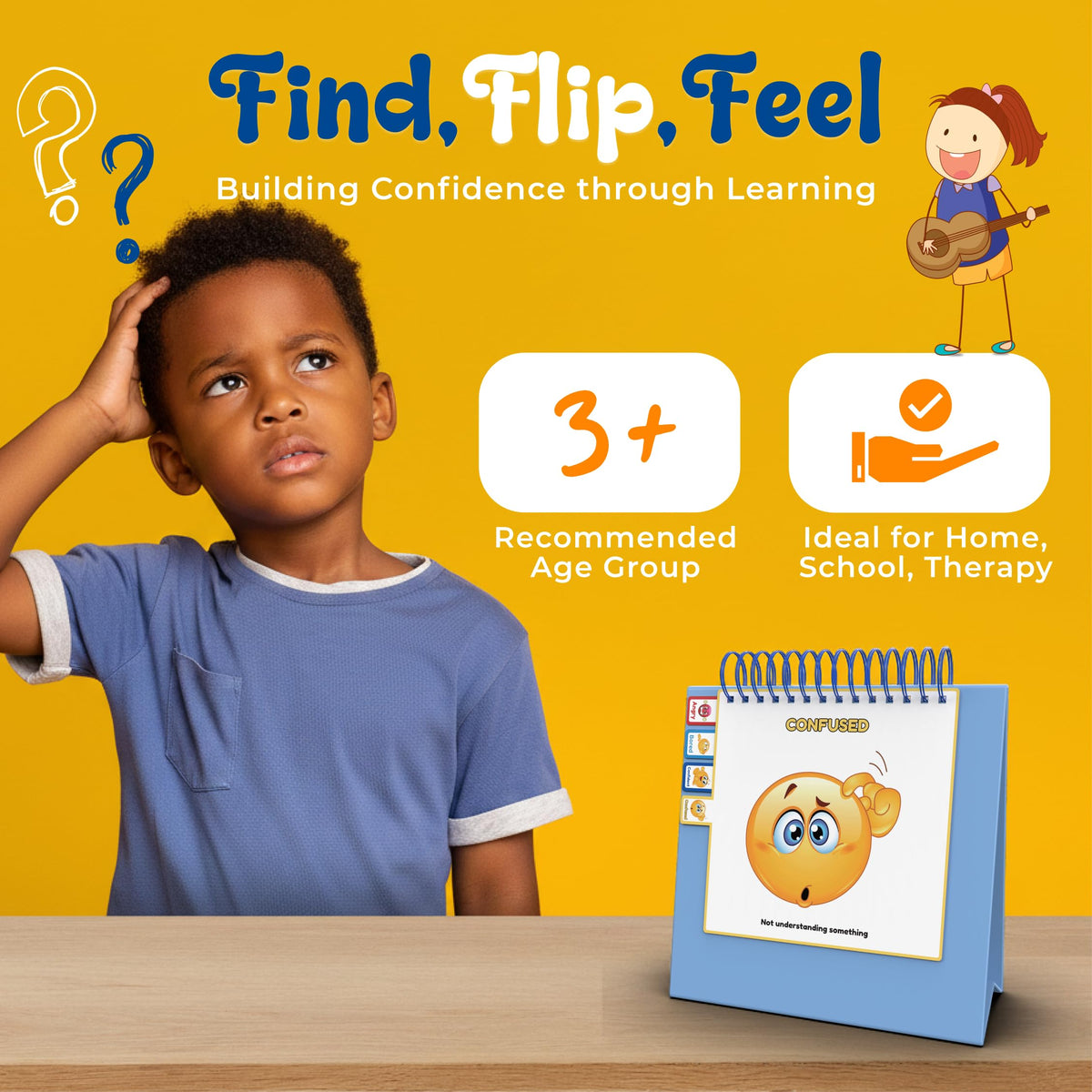 Thought-Spot I Know What to Do Flipbook | Emotions Wheel & Feelings Chart | Emotional Regulation Tool for Home, Class, or Calm Down Corner | Helps Kids Learn Coping Skills | Autism Must-Have