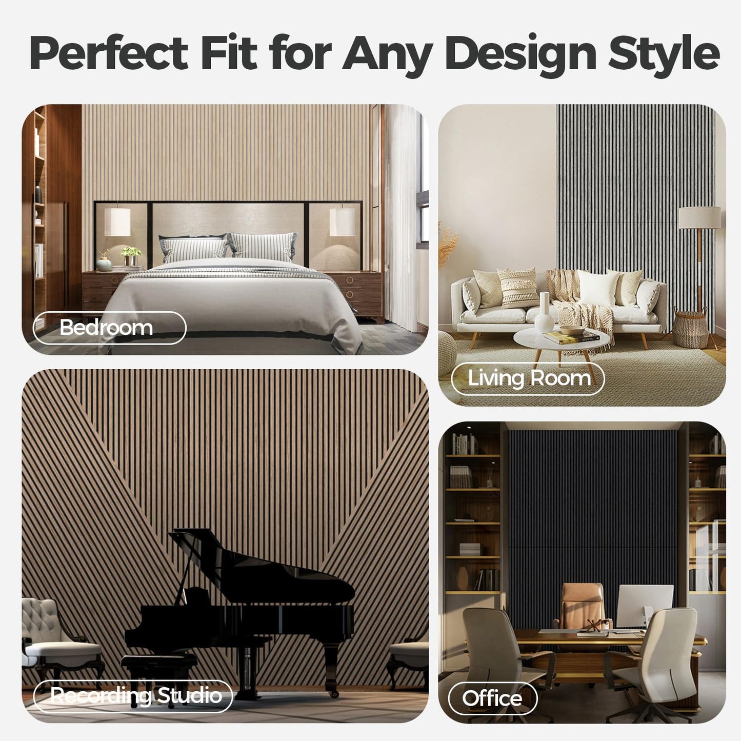 AKUMAX 2 Pack Wood Panels- 48x24Inches 3D Wall Panels ,Decorative Peel Soundproof Wall Panels (Classic Oak, 2pcs-24in*48in)