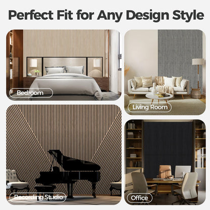 AKUMAX 2 Pack Wood Panels- 48x24Inches 3D Wall Panels ,Decorative Peel Soundproof Wall Panels (Classic Oak, 2pcs-24in*48in)