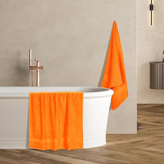 GLAMBURG Premium Cotton 4 Pack Bath Towel Set