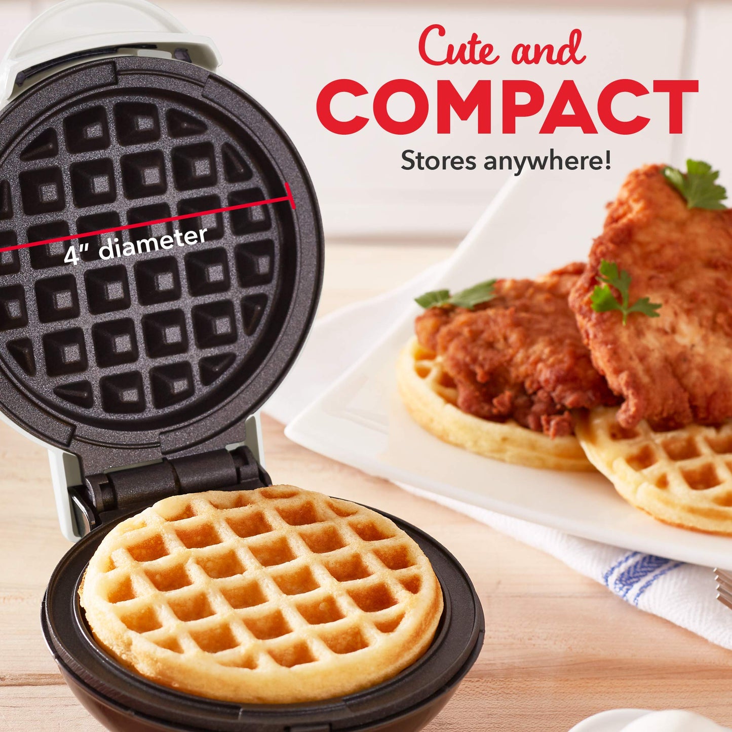DASH Mini Waffle Maker Machine for Individuals, Paninis, Hash Browns, & Other On the Go Breakfast, Lunch, or Snacks, with Easy to Clean, Non-Stick Sides, Purple Galaxy 4 Inch