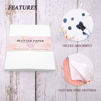 Aboofx 20 Sheets Blotting Paper for Flower Press, Large 8.26 x 11.8 inch A4 Highly Absorbent and Reusable Blotter Papers for Flower Press Herbarium Craft Blotter Paper Sheets Papers Craft Supplies