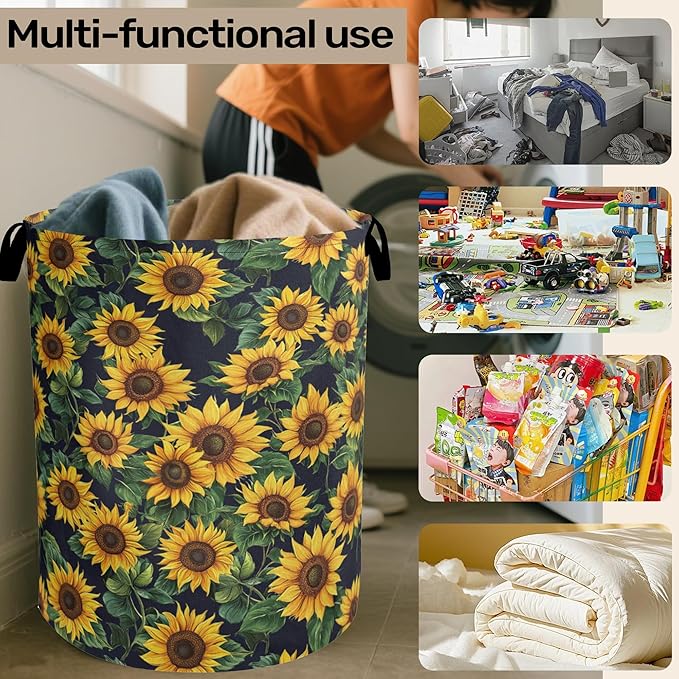 Sunflower Laundry Basket with Handles