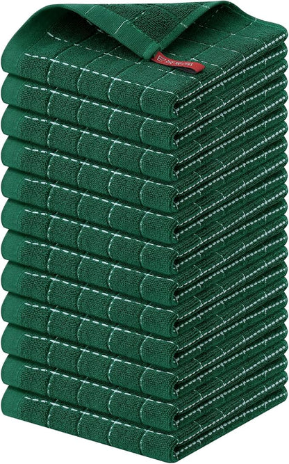 Homaxy 100% Cotton Terry Kitchen Dish Cloths, Ultra Soft and Absorbent Dish