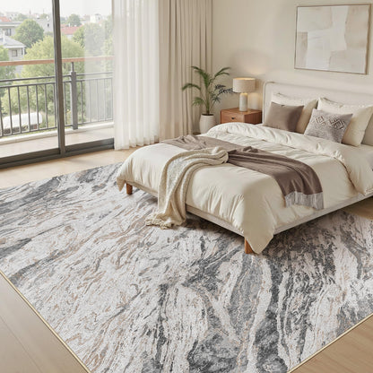 Micgeek Area Rugs for Living Room: 5X7 Abstract Washable Rug Modern Neutral Large Soft Stain Resistant Non-Slip for Bedroom Dining Room Indoor Home Office Carpet - Taupe