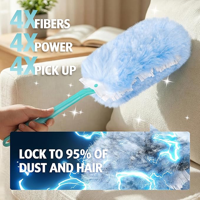 Duster Refill for Swiffer Duster, 4X Microfibers, Disposable Multi Surface