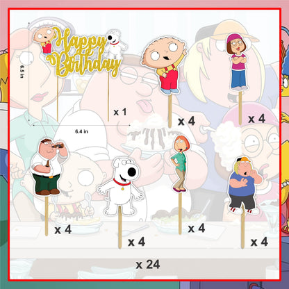 "Stewie Grifin Theme Birthday Party Supplies – Funny Cartoon Baby Character Decorations & Adults – Includes Party Banner, Cake Topper, Cupcake Toppers, & Table Décor for Birthday Celebrations"