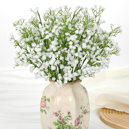 DILATATA 12pcs Artificial Baby’s Breath Flowers, 20" White Silk Gypsophila, Wedding Bouquet, DIY Floral Arrangements, Home Decor, Party Centerpieces, Craft Supplies