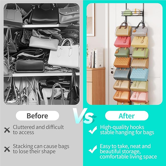 HapiRm Over The Door Purse Organizer