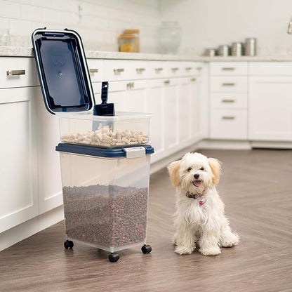 IRIS USA Dog Food Storage Container, 30 lbs & 11 lbs Combo, Cat Food Storage