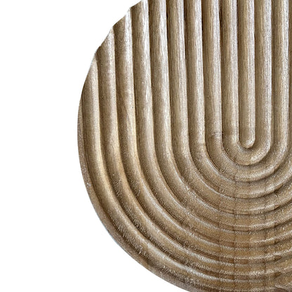 Musanpou Hand-carved Round Art Decor for Home and Living Room Wall Simple Wooden Farmhouse Wall Decor (Natural)