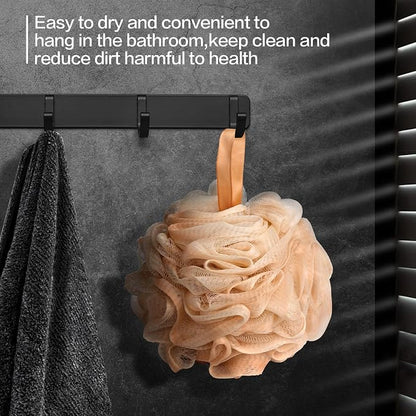 Fishent Loofah Bath Sponge Shower Loofahs, 4 Pack Soft Loofa Exfoliating Body Scrubber Mesh Shower Puff Pouf Ball Luffa for Men and Women(50g/pcs) (Black)