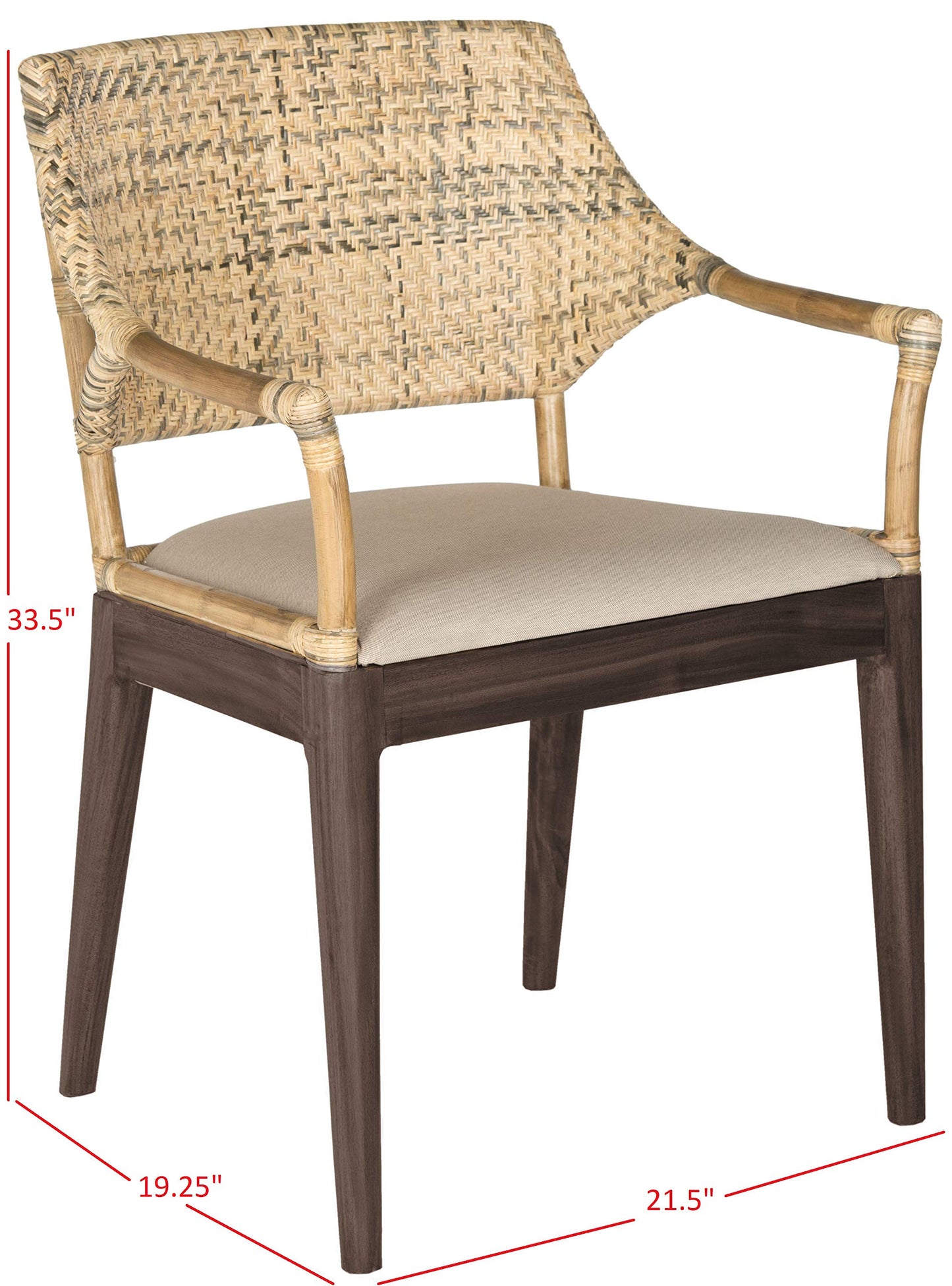 SAFAVIEH Home Collection Carlo Arm Chair, Honey