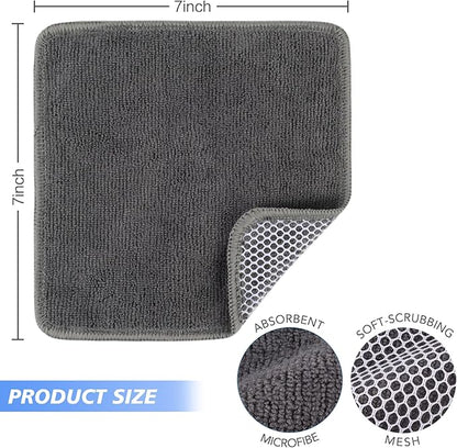 KinHwa Kitchen Washcloths for Dishes Absorbent Microfiber Dish Cloths Quick Dry
