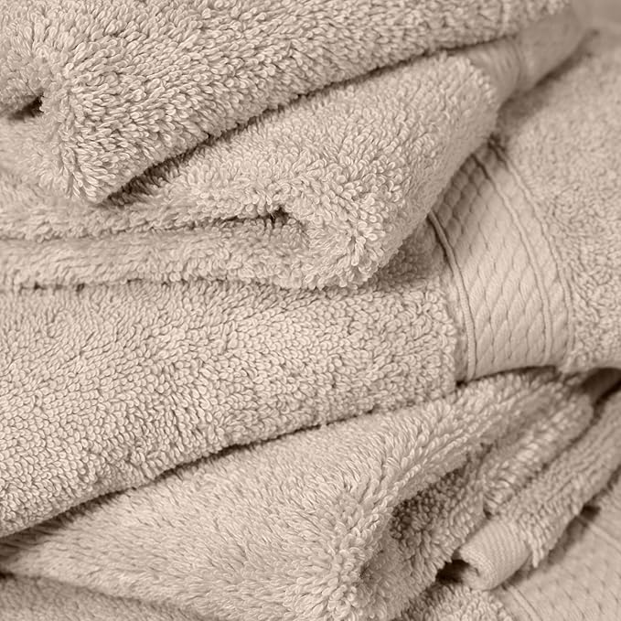 SUPERIOR Egyptian Cotton Pile 6 Piece Towel Set, Includes 2 Bath, 2 Hand