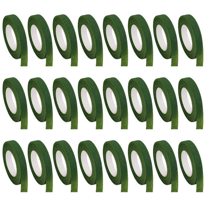 Foraineam 24 Rolls Floral Tape 1/2" x 30 Yards Florist Paper Stem Wrap Tapes for Bouquet Stem Wrapping Floral Arrangement and Craft Projects