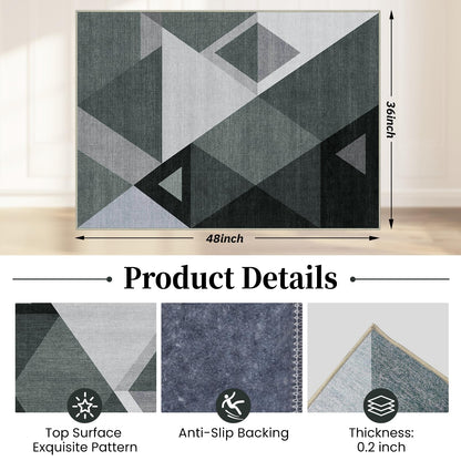 Office Chair Mat for Hardwood Floor & Tile Floor,36"X 48" Heavy Duty Desk Chair Mat for Hard Floors, Under Desk Rug for Rolling Computer Chair,Anti Slip,Low Pile Carpet Protector-Triangle