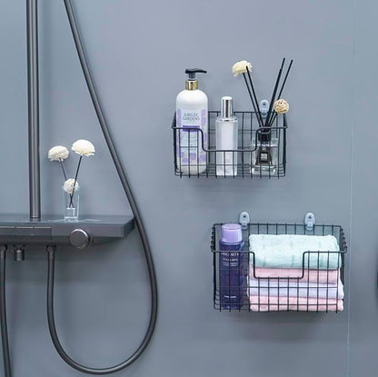 Wire Storage Basket 2 Packs, Wall Mounted Kitchen Bathroom, Hanging Cabinet