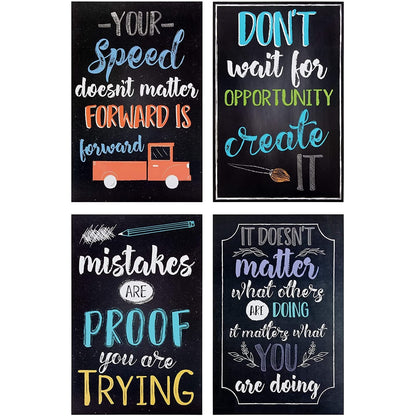 Juvale 20-Pack 13x19 in Motivational Classroom Posters - Chalkboard-Style Wall Decor, Classroom Decor, Bulletin Board Decorations, School Supplies for Teachers, Growth Mindset Posters