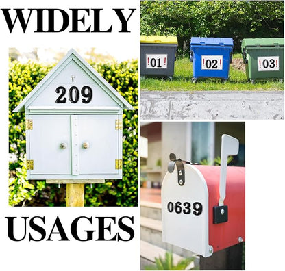 opasyo 20 Pieces Mailbox Numbers for Outside 3.8 inch 0-9 Self-Adhesive Mail Box Numbers,3D Gold House Numbers for Mailbox, Apartment, House, Trash Bins,Office Hotel Room (Black, 3.8inch)