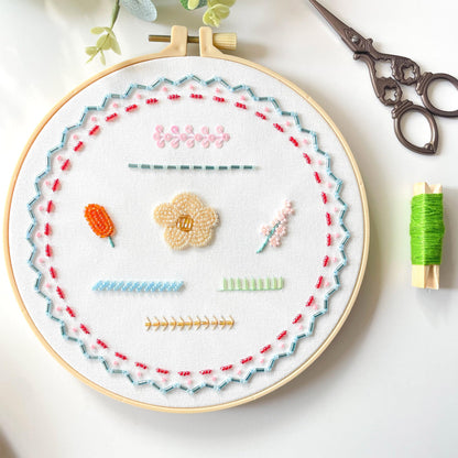 Myfelicity Bead Embroidery kit with Floral Patterns, Colorful Thread Sets, and Instructions, Suitable for Beginners and Adults, Box Packaging