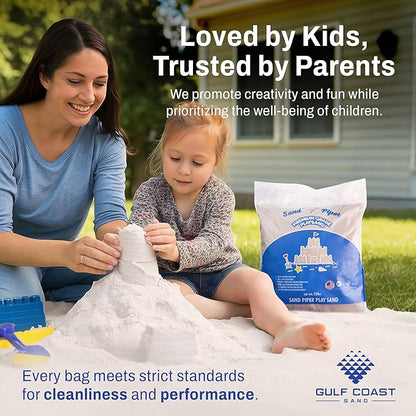 Sandpiper Multiuse Play Sand for Kids - 25 Lbs Indoor Outdoor Silica Sand for Sandbox, Craft Table, Sensory Bin Filler, & Building Beach Castles